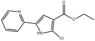 2-氯-5-(2-吡啶基)-1H-吡咯-3-甲酸乙酯 结构式