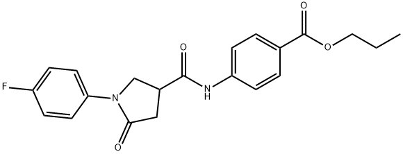 propyl 4-(1-(4-fluorophenyl)-5-oxopyrrolidine-3-carboxamido)benzoate 结构式