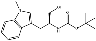 tert-butyl(S)-(1-hydroxy-3-(1-methyl-1H-indol-3-yl)propan-2-yl)carbamate 结构式