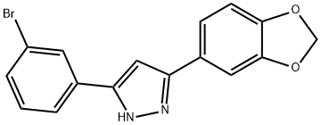 3-(1,3-苯并二恶唑-5-基)-5-(3-溴苯基)-1H-吡唑 结构式