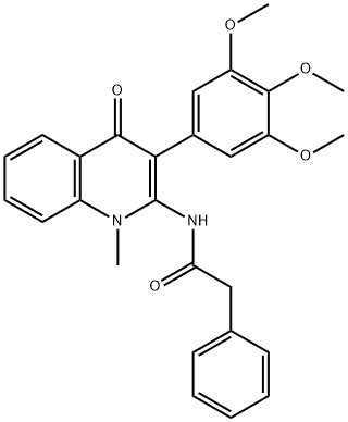 N-[1-methyl-4-oxo-3-(3,4,5-trimethoxyphenyl)-1,4-dihydro-2-quinolinyl]-2-phenylacetamide 结构式