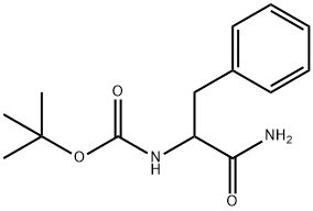 N-(1-氨基甲酰基-2-苯基乙基)氨基甲酸叔丁酯 结构式