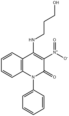 4-[(3-hydroxypropyl)amino]-3-nitro-1-phenyl-2(1H)-quinolinone 结构式
