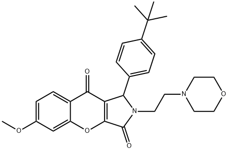 1-(4-tert-butylphenyl)-6-methoxy-2-[2-(4-morpholinyl)ethyl]-1,2-dihydrochromeno[2,3-c]pyrrole-3,9-dione 结构式