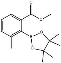 methyl 3-methyl-2-(4,4,5,5-tetramethyl-1,3,2-dioxaborolan-2-yl)benzoate 结构式