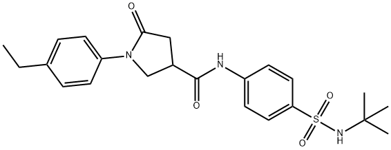 N-[4-(tert-butylsulfamoyl)phenyl]-1-(4-ethylphenyl)-5-oxopyrrolidine-3-carboxamide 结构式