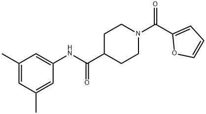 N-(3,5-dimethylphenyl)-1-(furan-2-ylcarbonyl)piperidine-4-carboxamide 结构式