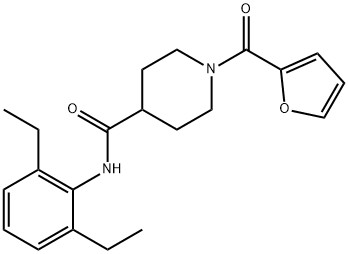 N-(2,6-diethylphenyl)-1-(furan-2-ylcarbonyl)piperidine-4-carboxamide 结构式