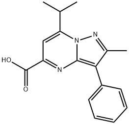 7-isopropyl-2-methyl-3-phenylpyrazolo[1,5-a]pyrimidine-5-carboxylic acid 结构式