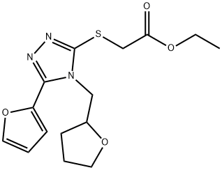 ethyl 2-((5-(furan-2-yl)-4-((tetrahydrofuran-2-yl)methyl)-4H-1,2,4-triazol-3-yl)thio)acetate 结构式