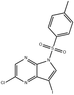 2-Chloro-7-iodo-5-tosyl-5H-pyrrolo[2,3-b]pyrazine 结构式