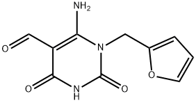 6-Amino-1-(furan-2-ylmethyl)-2,4-dioxo-1,2,3,4-tetrahydropyrimidine-5-carbaldehyde 结构式