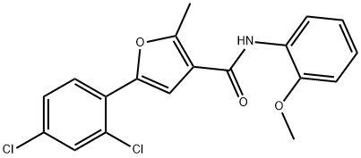 5-(2,4-dichlorophenyl)-N-(2-methoxyphenyl)-2-methylfuran-3-carboxamide 结构式