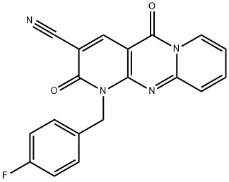 1-(4-fluorobenzyl)-2,5-dioxo-1,5-dihydro-2H-dipyrido[1,2-a:2',3'-d]pyrimidine-3-carbonitrile 结构式