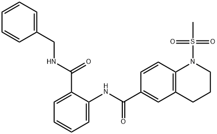 N-{2-[(benzylamino)carbonyl]phenyl}-1-(methylsulfonyl)-1,2,3,4-tetrahydro-6-quinolinecarboxamide 结构式