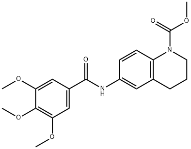 methyl 6-[(3,4,5-trimethoxybenzoyl)amino]-3,4-dihydro-1(2H)-quinolinecarboxylate 结构式