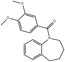 1-(3,4-dimethoxybenzoyl)-2,3,4,5-tetrahydro-1H-1-benzazepine 结构式