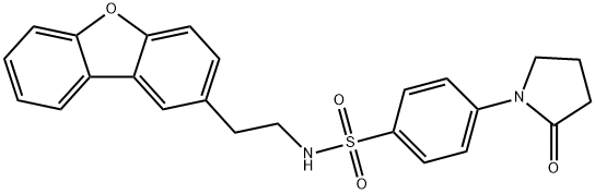 N-(2-dibenzo[b,d]furan-2-ylethyl)-4-(2-oxo-1-pyrrolidinyl)benzenesulfonamide 结构式