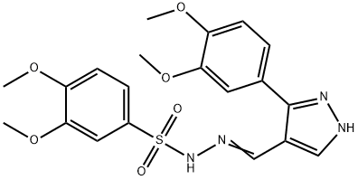 (Z)-N'-((3-(3,4-dimethoxyphenyl)-1H-pyrazol-4-yl)methylene)-3,4-dimethoxybenzenesulfonohydrazide 结构式