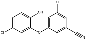 3-Chloro-5-(5-chloro-2-hydroxyphenoxy)benzonitrile 结构式