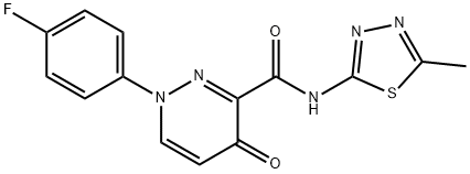 1-(4-fluorophenyl)-N-(5-methyl-1,3,4-thiadiazol-2-yl)-4-oxo-1,4-dihydro-3-pyridazinecarboxamide 结构式