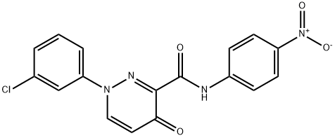 1-(3-chlorophenyl)-N-(4-nitrophenyl)-4-oxo-1,4-dihydro-3-pyridazinecarboxamide 结构式