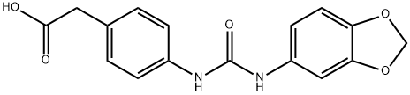 2-(4-(3-(benzo[d][1,3]dioxol-5-yl)ureido)phenyl)acetic acid 结构式
