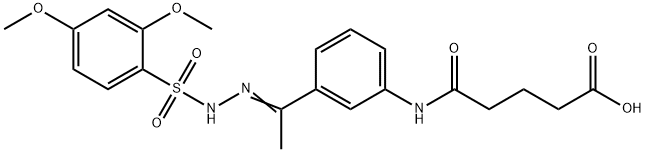 (Z)-5-((3-(1-(2-((2,4-dimethoxyphenyl)sulfonyl)hydrazono)ethyl)phenyl)amino)-5-oxopentanoic acid 结构式