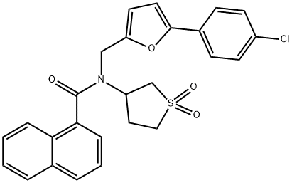 N-{[5-(4-chlorophenyl)-2-furyl]methyl}-N-(1,1-dioxidotetrahydro-3-thienyl)-1-naphthamide 结构式