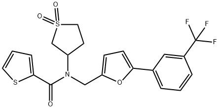 N-(1,1-dioxidotetrahydro-3-thienyl)-N-({5-[3-(trifluoromethyl)phenyl]-2-furyl}methyl)-2-thiophenecarboxamide 结构式