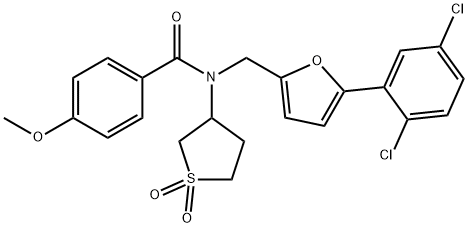 N-{[5-(2,5-dichlorophenyl)-2-furyl]methyl}-N-(1,1-dioxidotetrahydro-3-thienyl)-4-methoxybenzamide 结构式