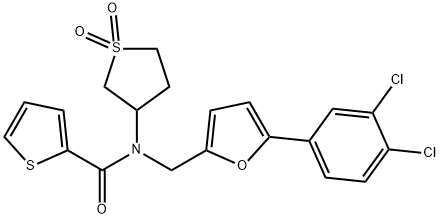 N-{[5-(3,4-dichlorophenyl)-2-furyl]methyl}-N-(1,1-dioxidotetrahydro-3-thienyl)-2-thiophenecarboxamide 结构式
