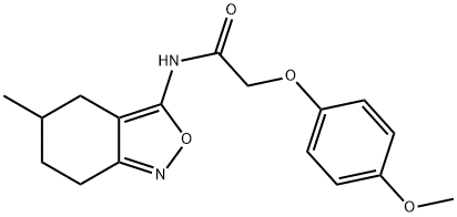 2-(4-methoxyphenoxy)-N-(5-methyl-4,5,6,7-tetrahydro-2,1-benzisoxazol-3-yl)acetamide 结构式