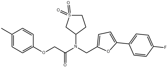 N-(1,1-dioxidotetrahydro-3-thienyl)-N-{[5-(4-fluorophenyl)-2-furyl]methyl}-2-(4-methylphenoxy)acetamide 结构式