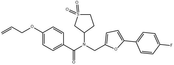 4-(allyloxy)-N-(1,1-dioxidotetrahydro-3-thienyl)-N-{[5-(4-fluorophenyl)-2-furyl]methyl}benzamide 结构式