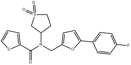 N-(1,1-dioxidotetrahydro-3-thienyl)-N-{[5-(4-fluorophenyl)-2-furyl]methyl}-2-furamide 结构式