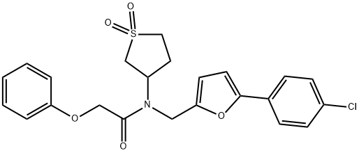 N-{[5-(4-chlorophenyl)-2-furyl]methyl}-N-(1,1-dioxidotetrahydro-3-thienyl)-2-phenoxyacetamide 结构式