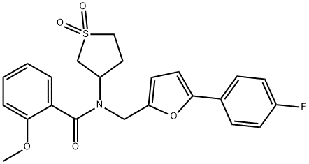 N-(1,1-dioxidotetrahydro-3-thienyl)-N-{[5-(4-fluorophenyl)-2-furyl]methyl}-2-methoxybenzamide 结构式