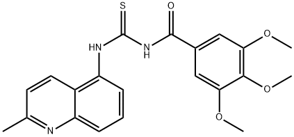 3,4,5-trimethoxy-N-[(2-methylquinolin-5-yl)carbamothioyl]benzamide 结构式