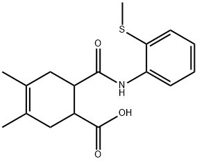 3,4-dimethyl-6-((2-(methylthio)phenyl)carbamoyl)cyclohex-3-enecarboxylic acid 结构式