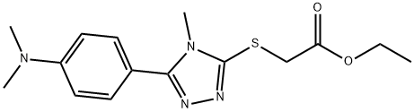 ethyl 2-((5-(4-(dimethylamino)phenyl)-4-methyl-4H-1,2,4-triazol-3-yl)thio)acetate 结构式