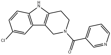 (8-chloro-1,3,4,5-tetrahydro-2H-pyrido[4,3-b]indol-2-yl)(pyridin-3-yl)methanone 结构式