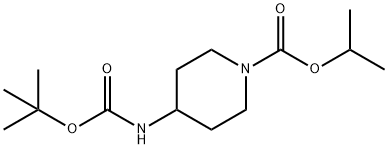 isopropyl 4-(tert-butoxycarbonylamino)piperidine-1-carboxylate 结构式