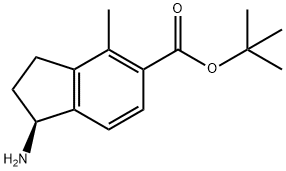 (1S)-1-氨基-4-甲基-茚满-5-甲酸叔丁酯 结构式