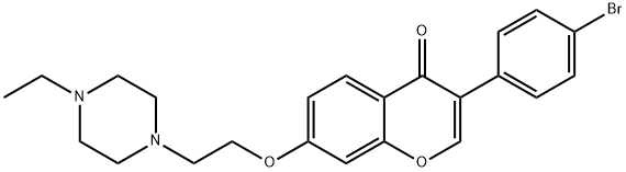 3-(4-bromophenyl)-7-[2-(4-ethylpiperazin-1-yl)ethoxy]-4H-chromen-4-one 结构式