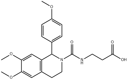 3-[[6,7-dimethoxy-1-(4-methoxyphenyl)-3,4-dihydro-1H-isoquinoline-2-carbonyl]amino]propanoic acid 结构式