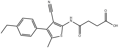 4-((3-cyano-4-(4-ethylphenyl)-5-methylthiophen-2-yl)amino)-4-oxobutanoic acid 结构式