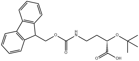 (2S)-2-叔丁氧基-4-[[芴甲氧羰基]氨基]丁酸 结构式