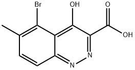 5-Bromo-6-methyl-4-oxo-1,4-dihydrocinnoline-3-carboxylic acid 结构式