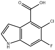 5-Chloro-6-fluoro-1H-indole-4-carboxylic acid 结构式